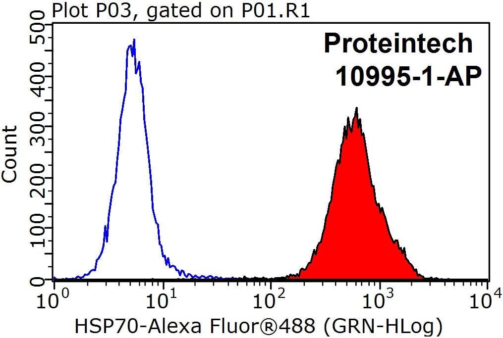 HSP70 Antibody FC HepG2 cells 10995-1-AP