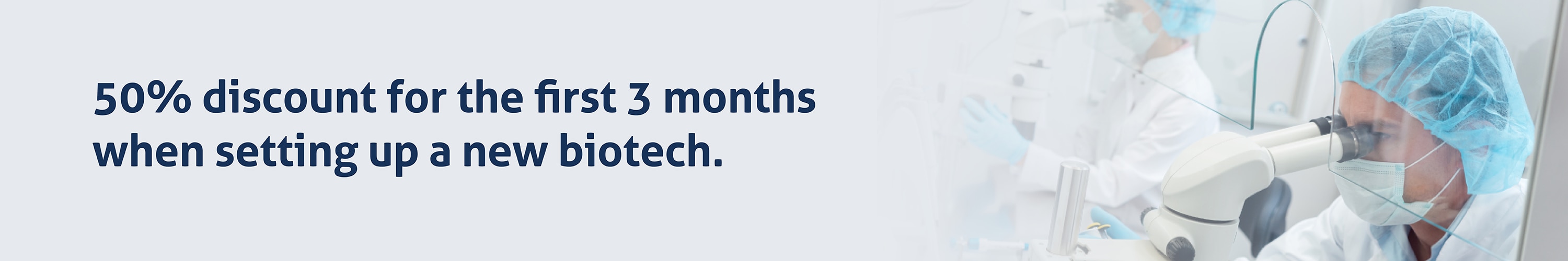 A light-themed web banner for the Proteintech's New Biotech Promotion. The banner features the Proteintech logo and the headline 