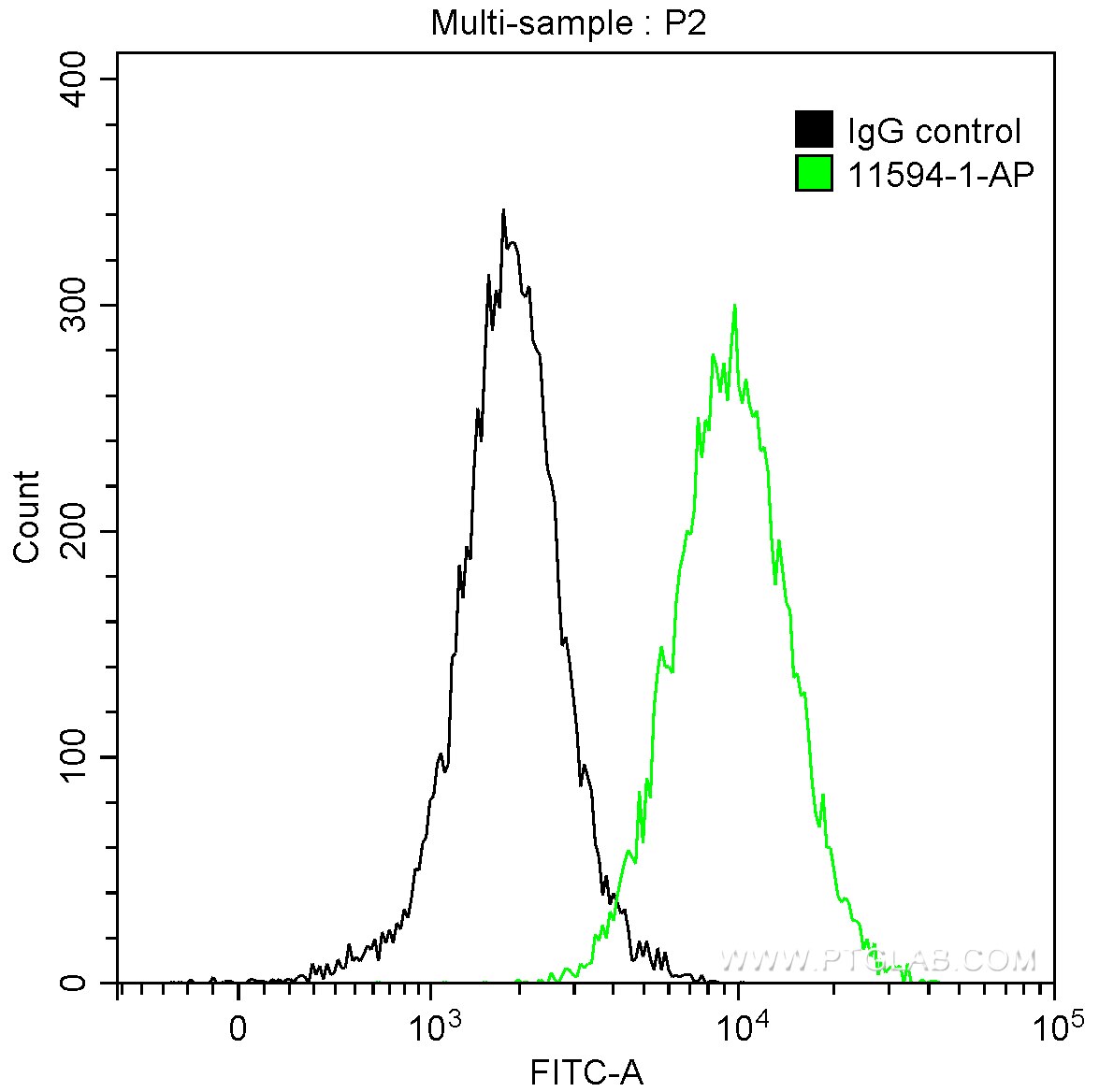 FC experiment of A431 using 11594-1-AP