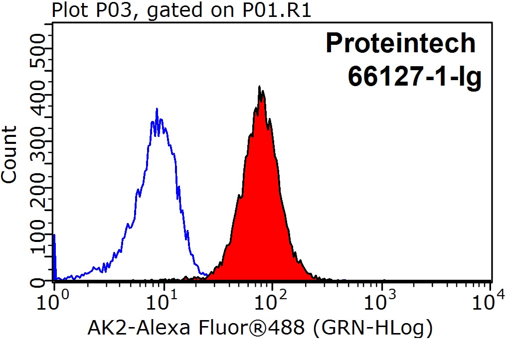 Flow cytometry (FC) experiment of HepG2 cells using AK2 Monoclonal antibody (66127-1-Ig)