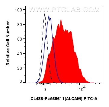 FC experiment of human PBMCs using CL488-FcA65611 Flow cytometry (FC) experiment of human PBMCs using FcZero-rAb® CoraLite® Plus 488 Anti-Human ALCAM (3 (CL488-FcA65611)