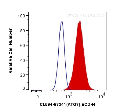 Flow cytometry (FC) experiment of Jurkat cells using CoraLite®594-conjugated ATG7 Monoclonal antibody (CL594-67341)