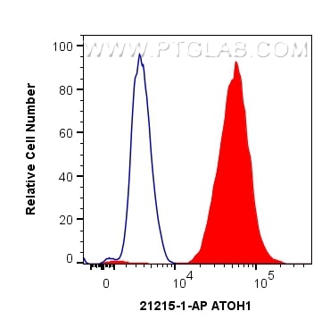 Flow cytometry (FC) experiment of HepG2 cells using ATOH1 Polyclonal antibody (21215-1-AP)