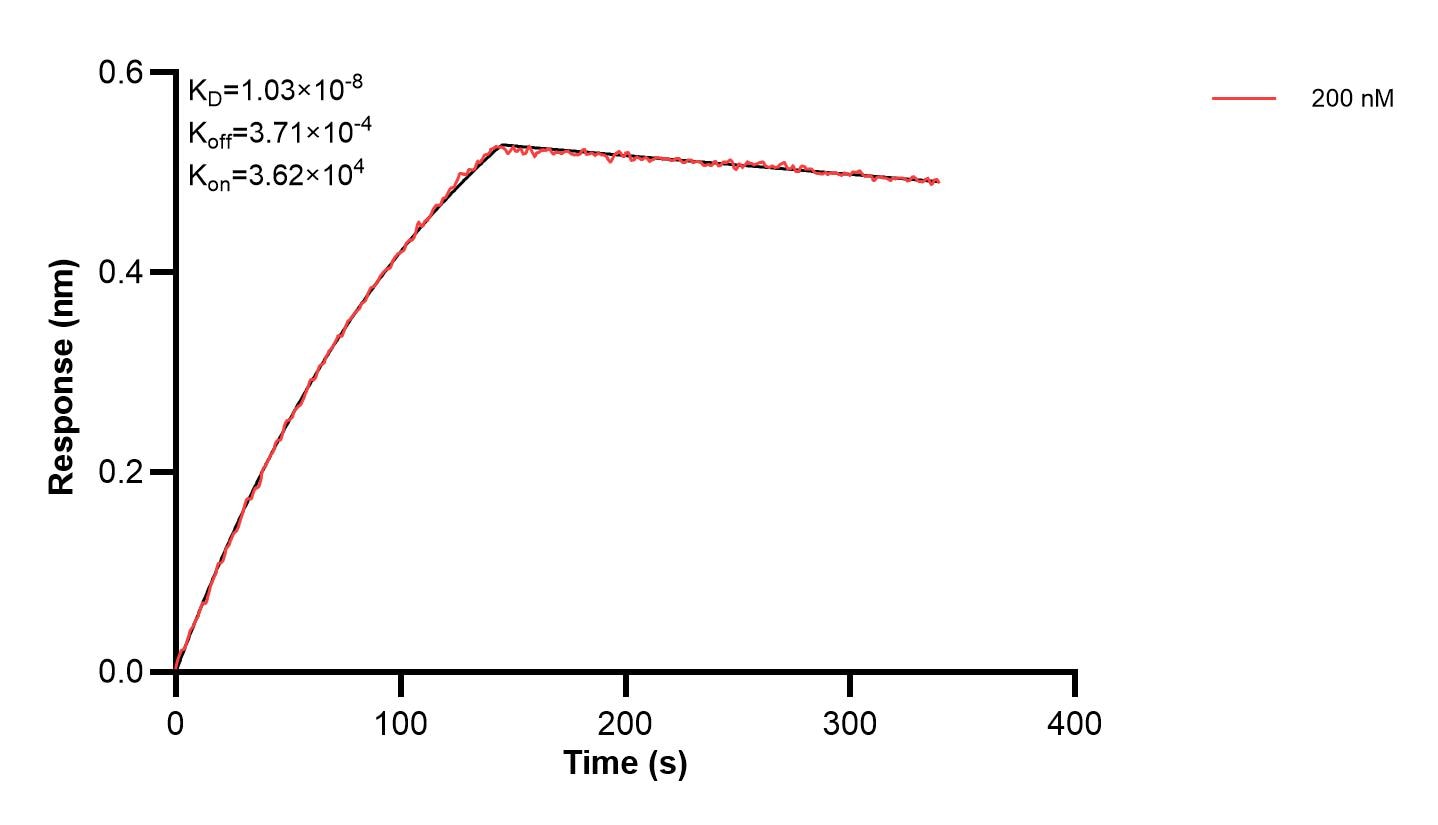 Affinity and Kinetic Characterization of 67216-2-PBS
