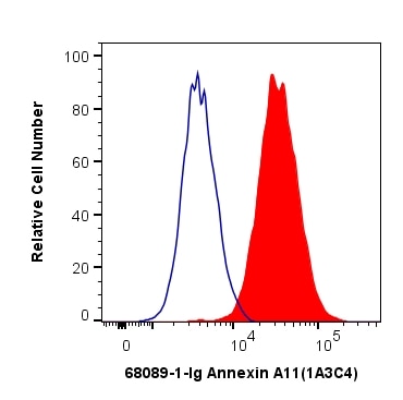 Flow cytometry (FC) experiment of HeLa cells using Annexin A11 Monoclonal antibody (68089-1-Ig)