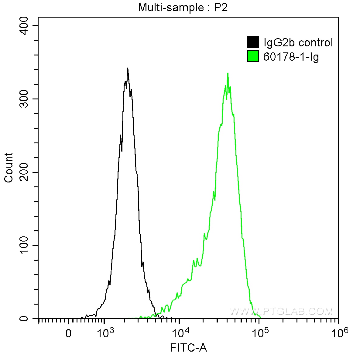 FC experiment of human peripheral blood lymphocytes using 60178-1-Ig