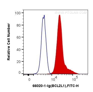 Flow cytometry (FC) experiment of HeLa cells using Bcl-XL Monoclonal antibody (66020-1-Ig)