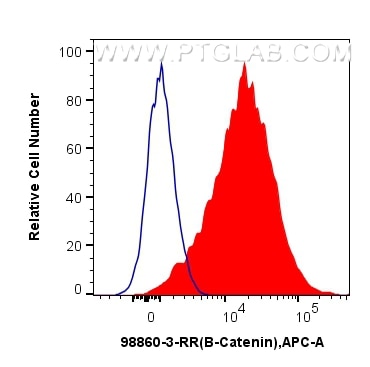 FC experiment of A431 using 98860-3-RR Flow cytometry (FC) experiment of A431 cells using Anti-Human Beta Catenin Rabbit Recombinant Antibod (98860-3-RR)