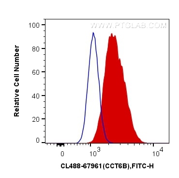 Flow cytometry (FC) experiment of U2OS cells using CoraLite® Plus 488-conjugated CCT6B Monoclonal ant (CL488-67961)