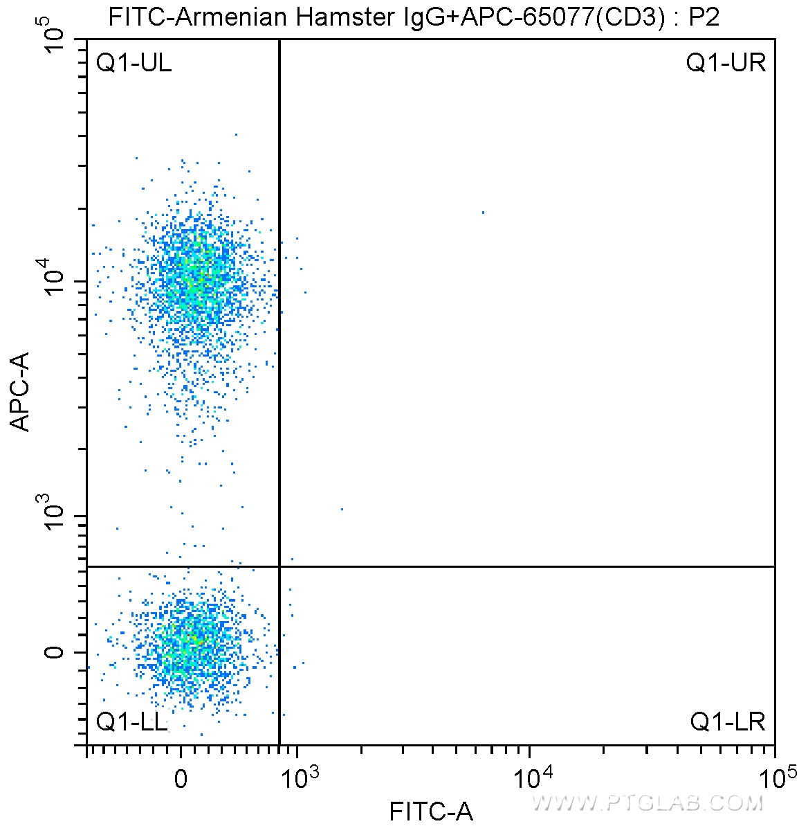 FC experiment of mouse splenocytes using FITC-65047