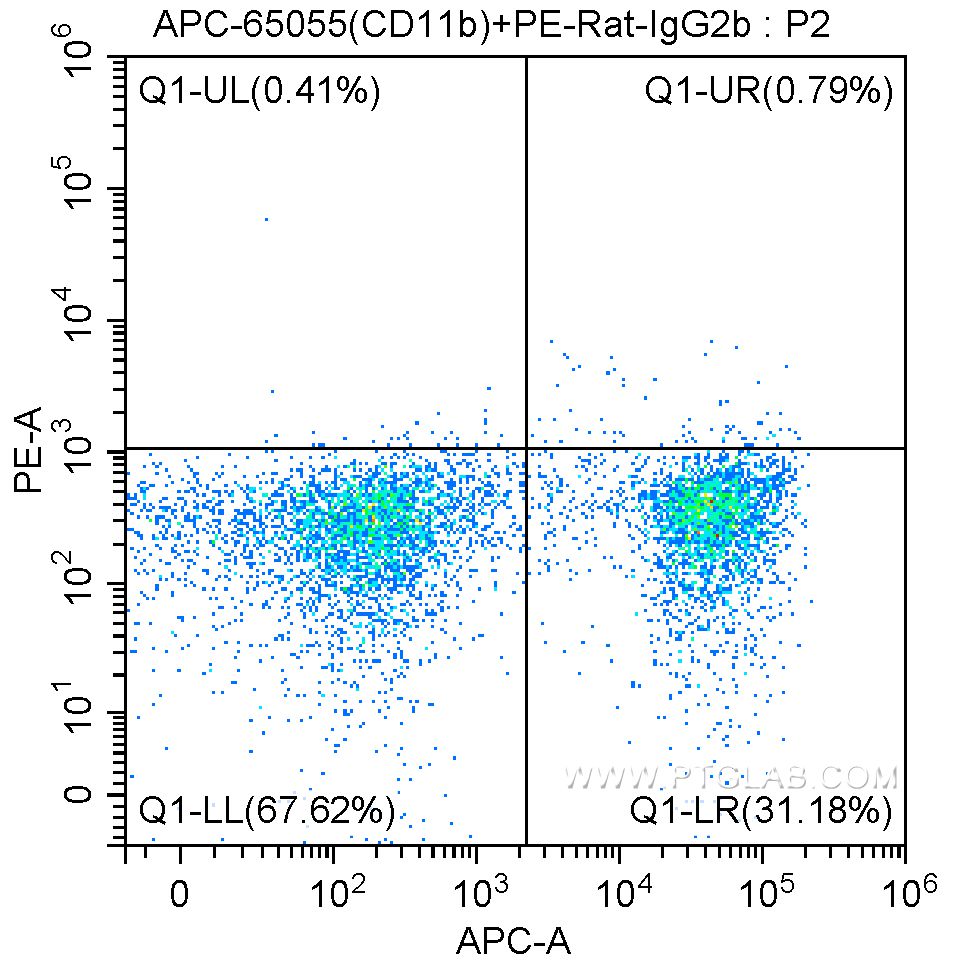 Flow cytometry (FC) experiment of mouse bone marrow cells using PE Anti-Mouse CD117 (c-Kit) (ACK2) (PE-65094)