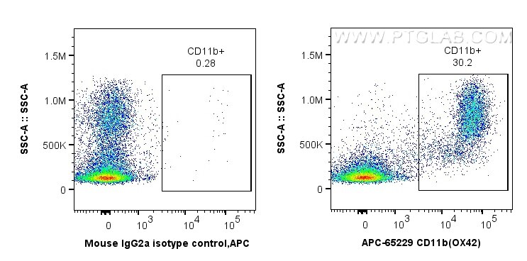 FC experiment of rat bone marrow cells using APC-65229