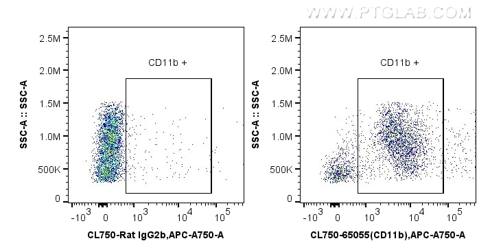 FC experiment of mouse bone marrow cells using CL750-65055