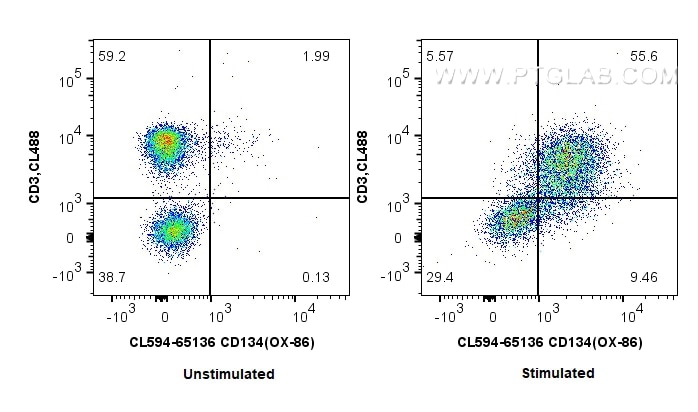 FC experiment of mouse splenocytes using CL594-65136