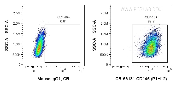 Flow cytometry (FC) experiment of A375 cells using Cardinal Red™ Anti-Human CD146 (P1H12) (CR-65181)