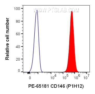 Flow cytometry (FC) experiment of A375 cells using PE Anti-Human CD146 (P1H12) (PE-65181)