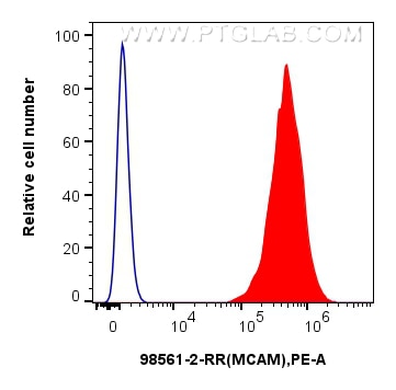 FC experiment of HeLa using 98561-2-RR Flow cytometry (FC) experiment of HeLa cells using Anti-Human CD146/MCAM Rabbit Recombinant Antibody (98561-2-RR)