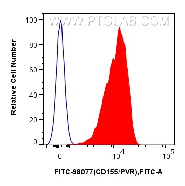 Flow cytometry (FC) experiment of mouse thymocytes using FITC Plus Anti-Mouse CD155/PVR Rabbit Recombinant  (FITC-98077)