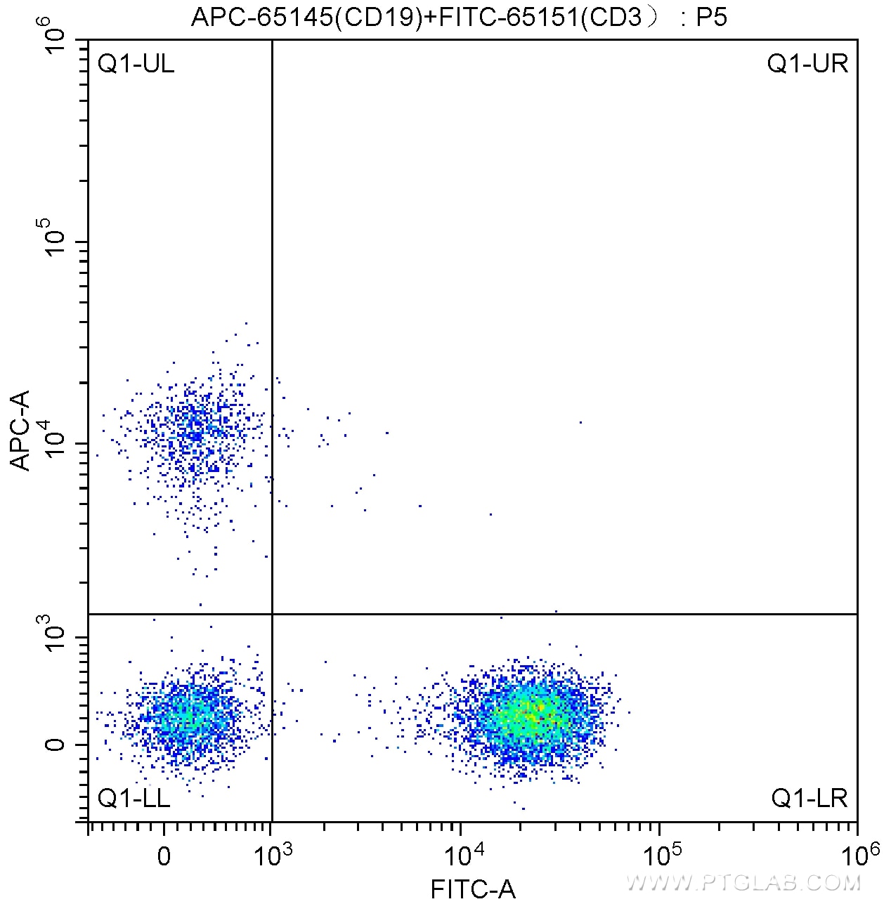 Flow cytometry (FC) experiment of human peripheral blood lymphocytes using APC Anti-Human CD19 (SJ25C1) (APC-65145)