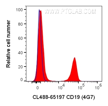 Flow cytometry (FC) experiment of human PBMCs using CoraLite® Plus 488 Anti-Human CD19 (4G7) (CL488-65197)