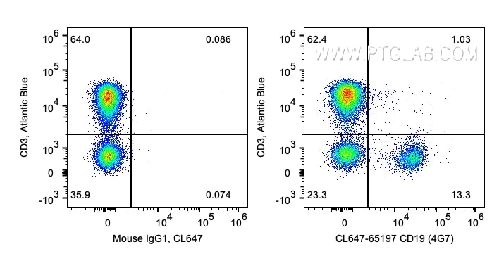 FC experiment of human PBMCs using CL647-65197