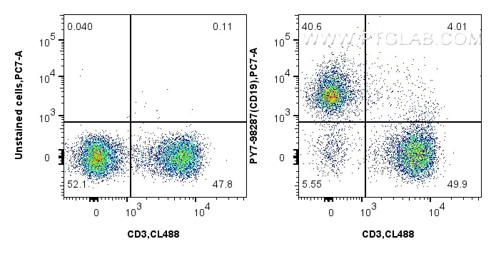 Flow cytometry (FC) experiment of mouse splenocytes using PE-Cyanine7 Anti-Mouse CD19 Rabbit Recombinant Ant (PY7-98287)