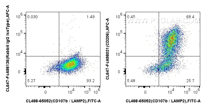 Flow cytometry (FC) experiment of mouse peritoneal macrophages using FcZero-rAb™ CoraLite® Plus 647 Anti-Mouse CD206 Ra (CL647-FcA98031)