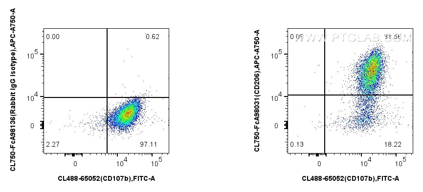 Flow cytometry (FC) experiment of mouse peritoneal macrophages using FcZero-rAb® CoraLite® Plus 750 Anti-Mouse CD206 Ra (CL750-FcA98031)