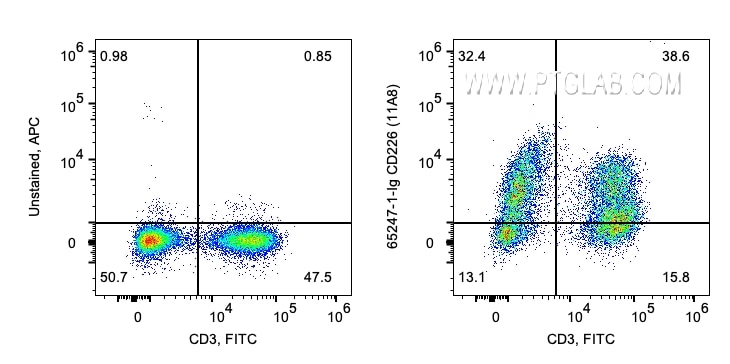 Flow cytometry (FC) experiment of human PBMCs using Anti-Human CD226 (11A8) (65247-1-Ig)