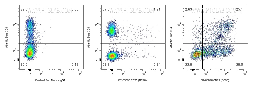 Flow cytometry (FC) experiment of human PBMCs using Cardinal Red™ Anti-Human CD25 (BC96) (CR-65096)