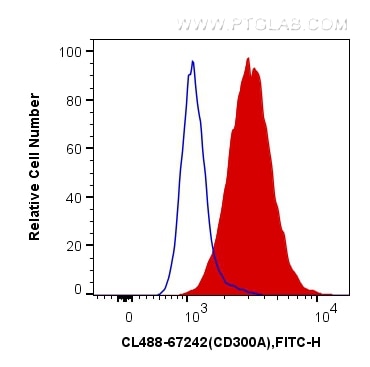 Flow cytometry (FC) experiment of THP-1 cells using CoraLite® Plus 488-conjugated CD300A Monoclonal an (CL488-67242)