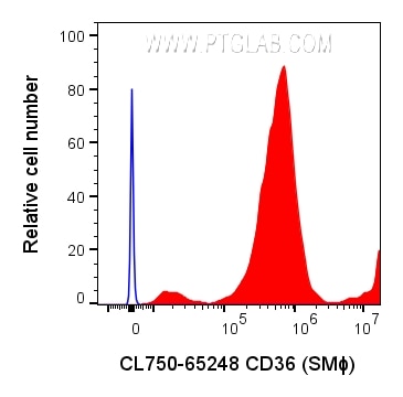 Flow cytometry (FC) experiment of human peripheral blood platelets using CoraLite® Plus 750 Anti-Human CD36 (SMΦ) (CL750-65248)