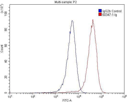 Flow cytometry (FC) experiment of Jurkat cells using CD3 Gamma Monoclonal antibody (60347-1-Ig)