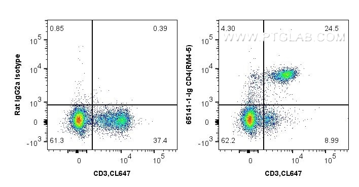 FC experiment of mouse splenocytes using 65141-1-Ig