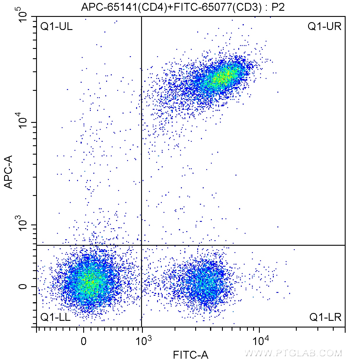 FC experiment of mouse splenocytes using APC-65141