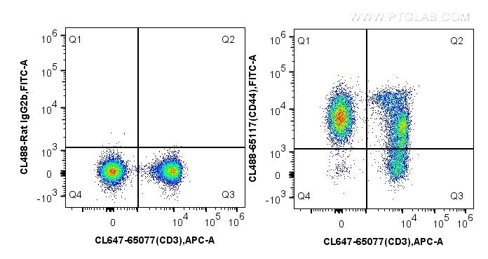 FC experiment of mouse splenocytes using CL488-65117