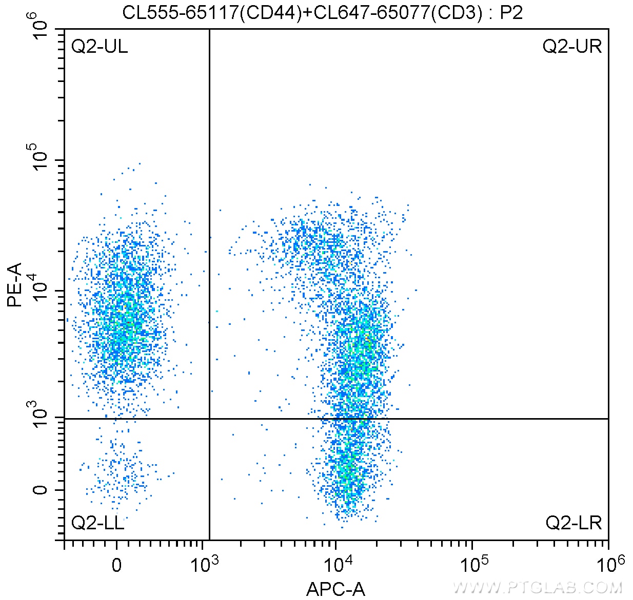 FC experiment of mouse splenocytes using CL555-65117