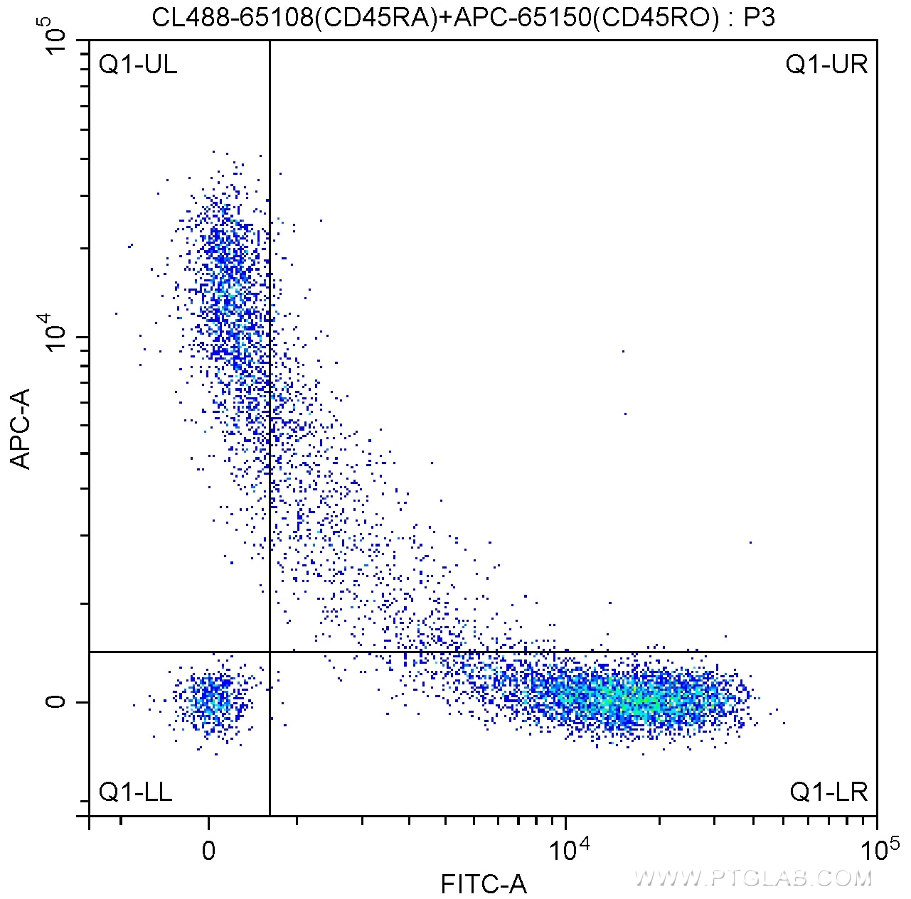 FC experiment of human peripheral blood lymphocytes using CL488-65108