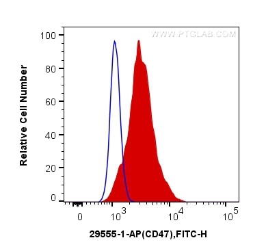 Flow cytometry (FC) experiment of HUVEC cells using CD47 Polyclonal antibody (29555-1-AP)