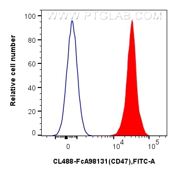 FC experiment of human PBMCs using CL488-FcA98131 Flow cytometry (FC) experiment of human PBMCs using FcZero-rAb® CoraLite® Plus 488 Anti-Human CD47 Rab (CL488-FcA98131)