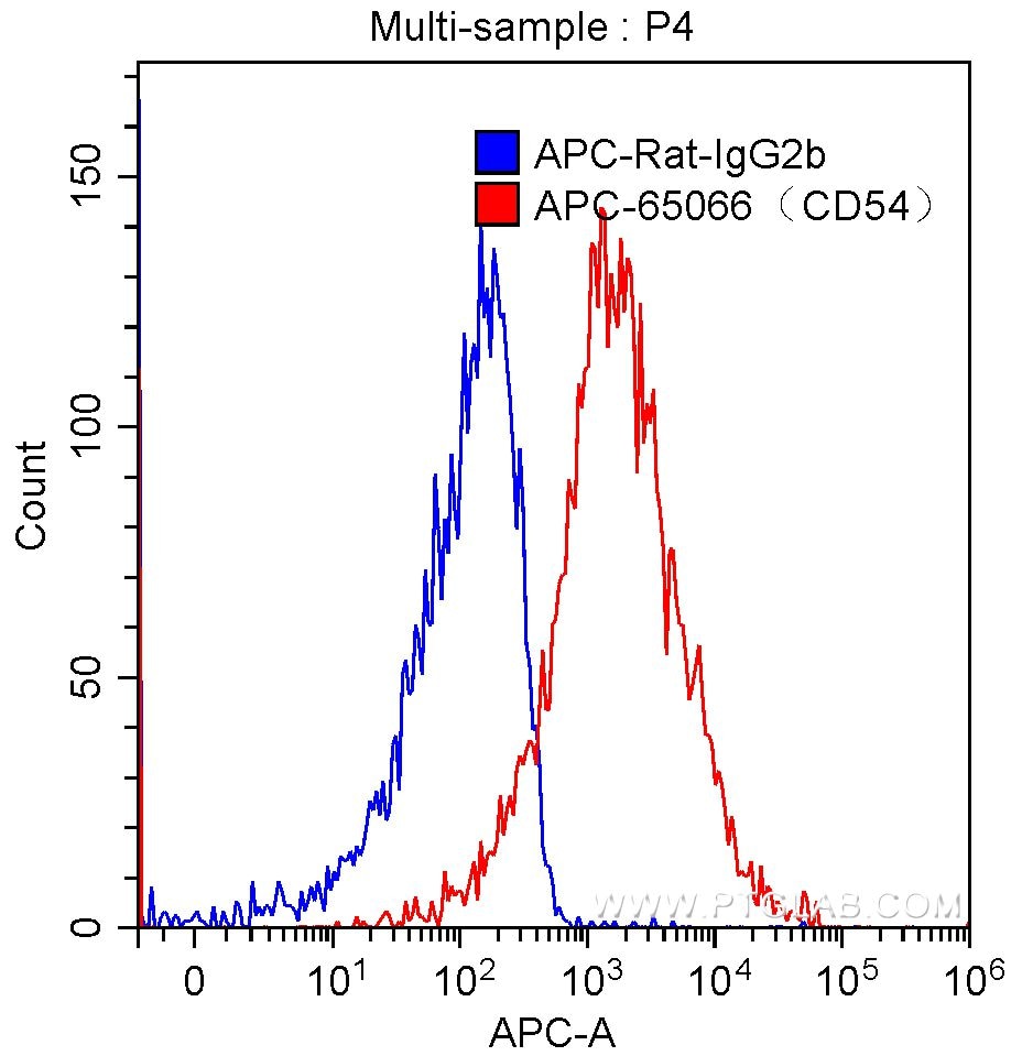 Flow cytometry (FC) experiment of mouse splenocytes using APC Anti-Mouse CD54 (YN1/1.7.4) (APC-65066)