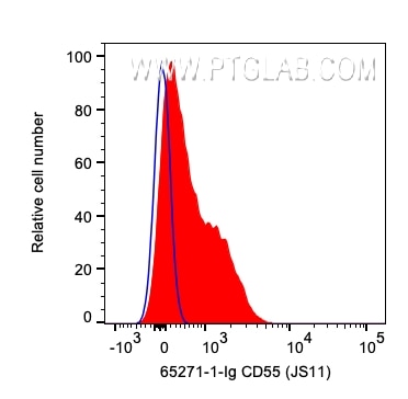 Flow cytometry (FC) experiment of human PBMCs using Anti-Human CD55 (JS11) (65271-1-Ig)