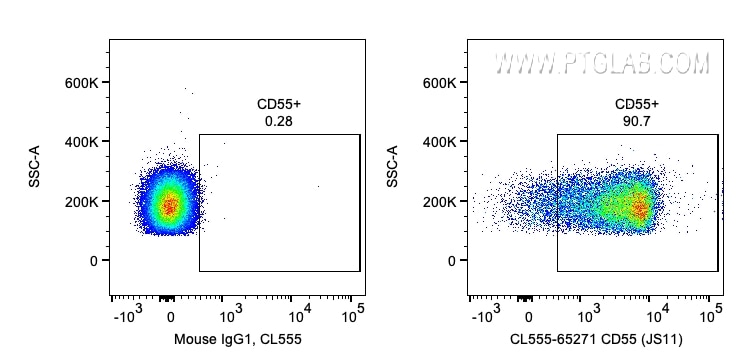 FC experiment of human PBMCs using CL555-65271