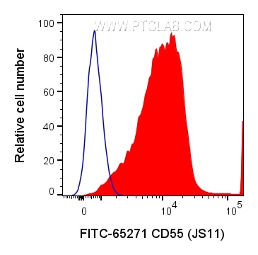 Flow cytometry (FC) experiment of human PBMCs using FITC Plus Anti-Human CD55 (JS11) (FITC-65271)