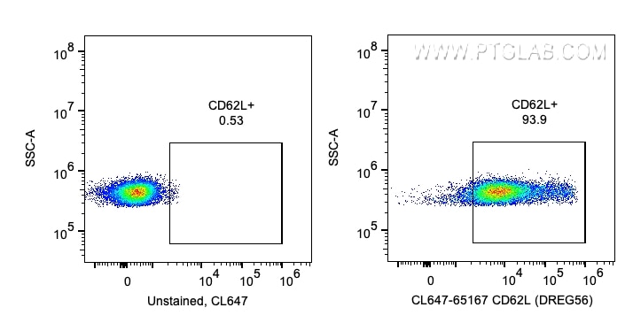 FC experiment of human PBMCs using CL647-65167