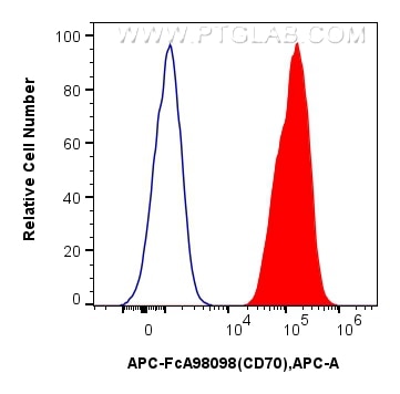 Flow cytometry (FC) experiment of U266 cells using FcZero-rAb™ APC Anti-Human CD70 Rabbit Recombinant (APC-FcA98098)