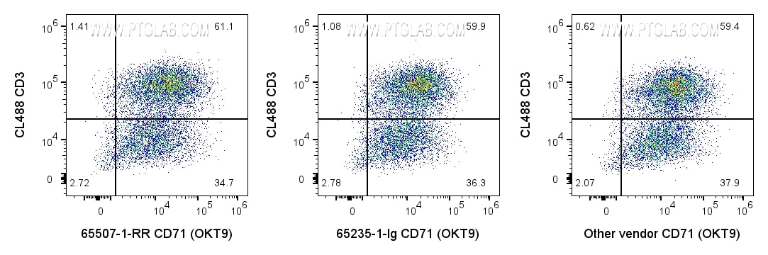 Flow cytometry (FC) experiment of human PBMCs using Anti-Human CD71 (OKT9) (65507-1-RR)