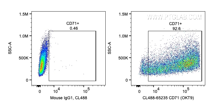 FC experiment of human PBMCs using CL488-65235