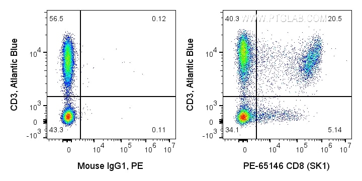 FC experiment of human PBMCs using PE-65146