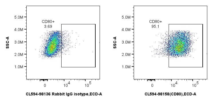 Flow cytometry (FC) experiment of mouse peritoneal macrophages using CoraLite®594 Anti-Mouse CD80 Rabbit Recombinant An (CL594-98158)